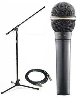 Electro Voice ND767A Dynamic Vocal Microphone   (with Boom Stand and 20ft Cable): Musical Instruments