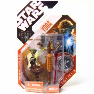 YODA Star Wars 30th Anniversary SAGA LEGENDS Series Action Figure & Exclusive Collector Coin: Toys & Games