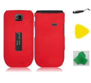 Red Phone Case Cover Cell Phone Accessory + Yellow Pry Tool + Stylus Pen + EXTREME Band for T Mobile 768 / Alcatel OneTouch 768T / One Touch 768: Cell Phones & Accessories