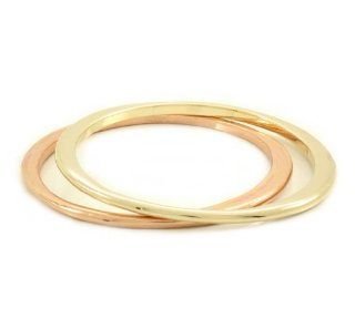Poshlocket   Colette Dual Bangles in Rose Gold and Gold: Bangle Bracelets: Jewelry