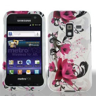 Samsung R920 R 920 Galaxy Attain 4G 4 G White with Red Floral Flowers Black Vines Design Snap On Hard Protective Cover Case Cell Phone: Cell Phones & Accessories