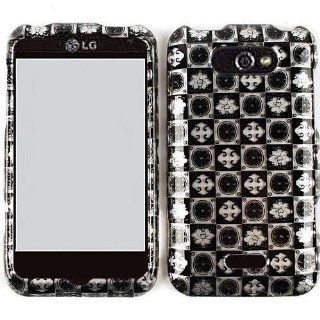 ACCESSORY HARD SNAP ON CASE COVER FOR LG MOTION 4G MS 770 TRANS BLACK WHITE SIGNS IN SQUARES Cell Phones & Accessories