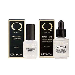 Qtica Combo Extending Top Coat and Half Time Polish Drying Accelerator   .25oz Each: Health & Personal Care