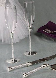 Crystal Filled Toasting Flutes: Kitchen & Dining