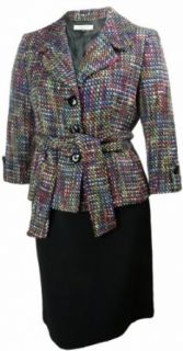 Tahari by Arthur S. Levine Forties Flavor Maya Skirt Suit 16P Black Multi at  Womens Clothing store