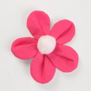 Clown Antics 5 Petal Lapel Flowers   Pink, White M: Clothing
