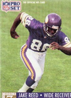 JAKE REED, WIDE RECEIVER, MINNESOTA VIKINGS, #86, Card #797, NFL Pro Set Card, The Official NFL Card, Official Photo and Stat Card of the NFL 1991: Everything Else