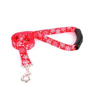 Yellow Dog Design EZ Lead, 3/4 by 60 Inch, Red Snowflakes : Pet Leashes : Pet Supplies