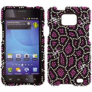 Leopard Black Bling Rhinestone Diamond Faceplate Hard Skin Case Cover for Samsung Galaxy S II 2 Two Attain SGH i777 i9100 AT&T w/ Free Pouch: Cell Phones & Accessories