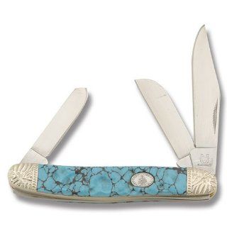 Rough Rider Knives 799 Stockman Pocket Knife with Imitation Turquoise Handles: Sports & Outdoors