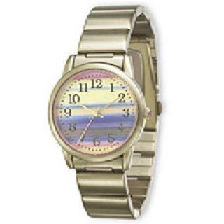 Timex 2E781 Women's Authentic "X" Factor Gold Tone All Stainless Steel Watch with Large Pastel Rainbow Dial. Unique, Bold and Edgy!   JUST 500 Were Produced !!: Timex: Watches