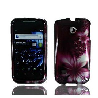 Feather Flower Faceplate Hard Shell Cover Phone Case Huawei Ascend 2 M865 M865C (Cricket/US Cellular) / Huawei Prism U8651 (T Mobile) + Free Screen Guard: Cell Phones & Accessories