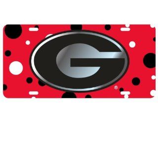 Georgia Bulldogs Polka Dot Car Tag : Sports Fan Automotive Decals : Sports & Outdoors