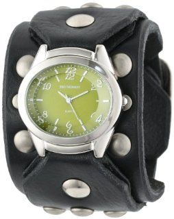 Red Monkey Designs Men's RM788G JA1 Sin City Black Leather Green Dial Watch: Watches