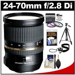 Tamron 24 70mm f/2.8 Di USD SP Zoom Lens with Tripod + 3 (UV/FLD/CPL) Filters + Accessory Kit for Sony Alpha DSLR SLT A37, A55, A57, A65, A77, A99 Digital SLR Cameras : Camera And Camcorder Lens Bundles : Camera & Photo