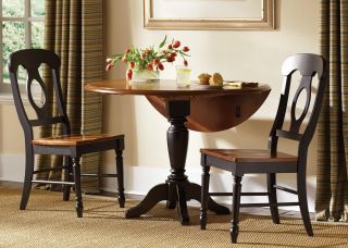 Liberty Furniture Low Country Black 3 pc. Drop Leaf Table Set with Napoleon Chairs   Dining Table Sets