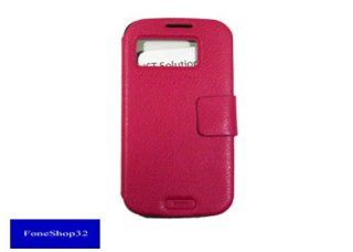 NEW Foneshop32 Samsung Galaxy S 4 I9500 Premium Hot Pink Leather Flip Cover Smart View case w/ Free Screen Protector: Cell Phones & Accessories