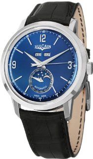 Vulcain President's Moonphase 580158.329L/BK 42mm Automatic Stainless Steel Case Blue Calfskin Anti Reflective Sapphire Men's Watch at  Men's Watch store.
