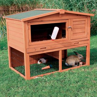 Trixie Natura Rabbit Hutch with Enclosure   Rabbit Cages & Hutches