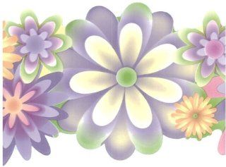 Wild Flowers Purple and Yellow Wallpaper Border by Chesapeake in Crazy About Kids    