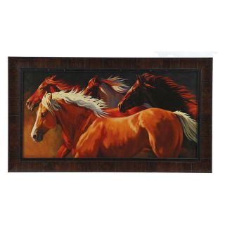 4 Red Horses Framed Wall Art   41.5W x 23.5H in.   Framed Wall Art