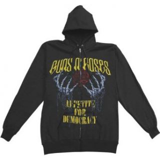 Guns N Roses Appetite For Democracy Zippered Hooded Sweatshirt: Clothing