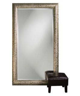 Daniel Mottled Silver Leaf Leaning Floor Mirror   48W x 84H in.   Floor Mirrors