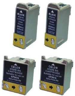 Take4Less 4 pack (2B+2C) T026 T026201 T027 T027201 Black Compatible Ink Cartridges for Epson Stylus Color Ph 810 820 925: Office Products