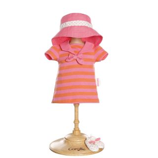 Corolle Mademoiselle Poupee 14 in. Striped Dress & Sandals Doll Ensemble   Baby Doll Accessories