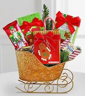FTD Flowers Christmas Gift Basket Holiday Sleigh with Treats : Gourmet Baked Goods Gifts : Grocery & Gourmet Food
