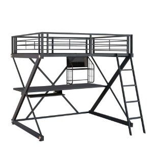 Powell Z Bedroom Full Size Loft Study Bunk Bed: Home & Kitchen
