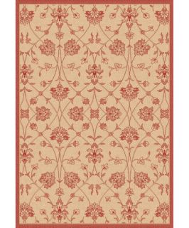 Dynamic Rugs Piazza Parisian Indoor/Outdoor Area Rug   Natural/Red   Area Rugs