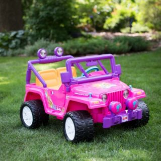 Fisher Price Power Wheels Barbie Jeep Wrangler Battery Powered Riding Toy   Battery Powered Riding Toys