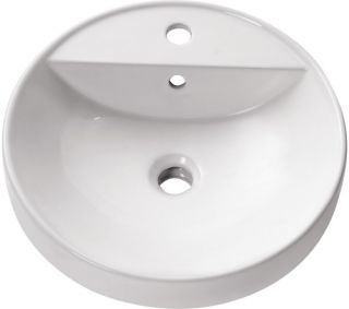 Avanity 18 in. Semi Recessed Round Vitreous China Sink   White   Bathroom Sinks