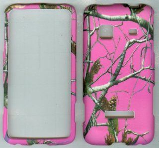 Samsung Galaxy Precedent M828C SCH M828C Prevail M820 STRAIGHT TALK Phone CASE COVER SNAP ON HARD RUBBERIZED SNAP ON FACEPLATE PROTECTOR NEW CAMO HUNTER PINK REAL TREE: Cell Phones & Accessories
