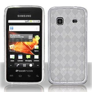 Straight Talk Samsung Galaxy Precedent SCH M828C Accessory   Clear Plaid TPU soft Skin Gel Case Cover Protective Case Cover+LF Stylus Pen: Cell Phones & Accessories