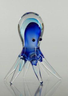 Handmade Cobalt Blue Art Glass Octopus X829A  Home Decor Products  