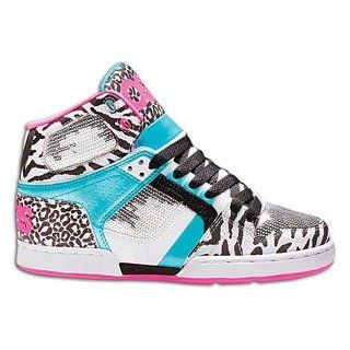 Osiris NYC 83 SLM 21921978 White/ Turquoise/ Pink Zebra Shoes Women's Girls: Footwear: Shoes