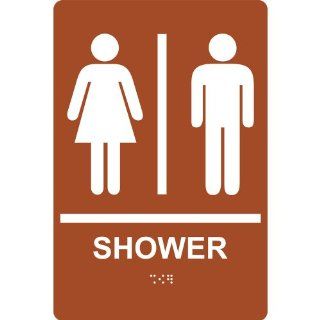 ADA Shower With Symbol Braille Sign RRE 830 WHTonCanyon Wayfinding  Business And Store Signs 