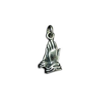 Sterling Silver Praying Hands Religious Charm Pendant: Jewelry