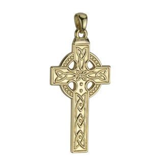 14k Gold Large Celtic Cross Pendant Pendant ONLY Irish Made: Bead Charms: Jewelry