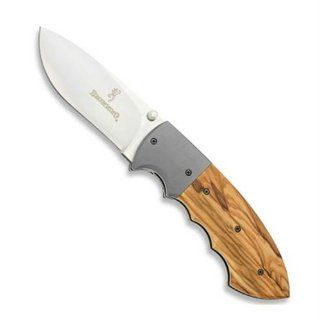 Browning Knives 834 Pro StaffLinerlock Knife with Olive Wood FInger Grooved Handles : Fixed Blade Camping Knives : Sports & Outdoors