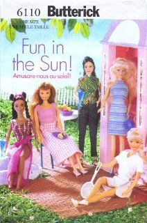 Butterick 6110 Sewing Pattern Fashion Doll Clothes