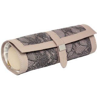 Personal Travel Jewelry Organizer Roll Case in Flirtatious Lacey Print Mauve: Watches