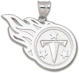 NFL Tennessee Titans Fireball Logo Giant Pendant   Sterling Silver: Sports & Outdoors