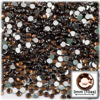 The Crafts Outlet 1440 Piece Flat Back Round Rhinestones, 3mm, Beer Brown