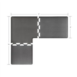 Wellness Mats LS3WMP76GRY L Series Puzzle Piece Collection w/ Non Slip Top & Bottom, 7x6x3 ft, Gray, Each: Kitchen & Dining