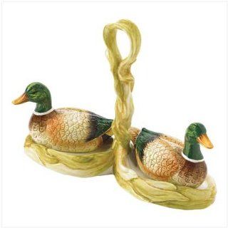 Mallard Salt and Pepper Shakers with Caddy 34057: Kitchen & Dining