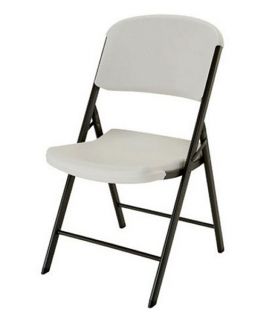 Lifetime Classic Commercial Folding Chair   White   4 Pack   Card Tables & Chairs