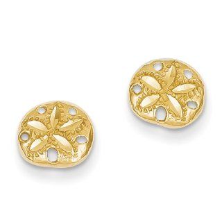 Gold and Watches 14K Diamond cut Sand Dollar Earrings Jewelry